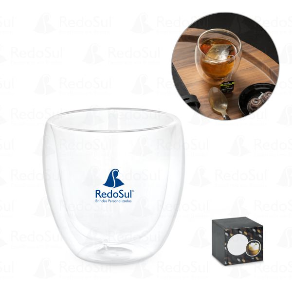 Copo térmico de vidro personalizado 220 ml Copo térmico de vidro personalizado 220 ml